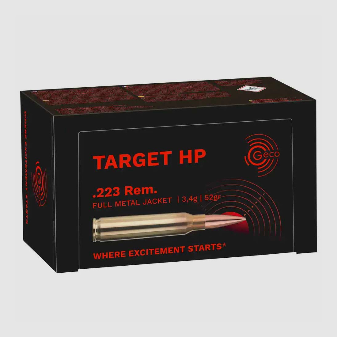 GECO TARGET HP .223Rem 3.4g / 52grs 50Stk