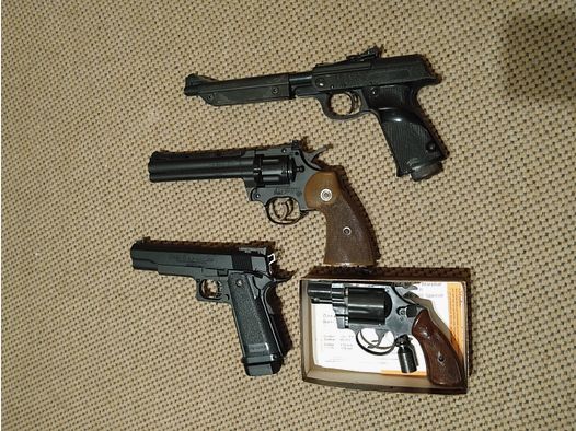 Walther LP Mod. 53 Konvolut aus 9 verschiedenen Gas Druckluft Co 2 Pistolen