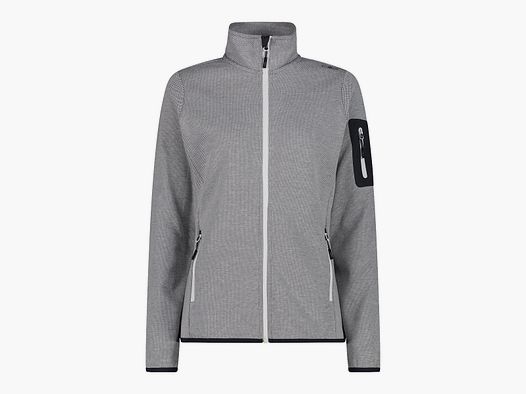 Veste femme CMP Knit-Tech-Fleece avec couche intérieure en mesh Bianco Graffite