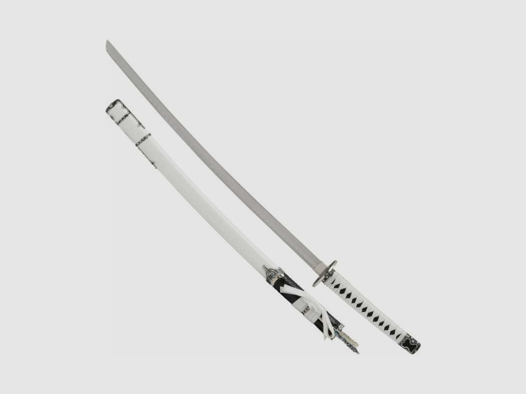Katana Schwert mit zwei Beimessern Kozuga und Kogai, weiss
