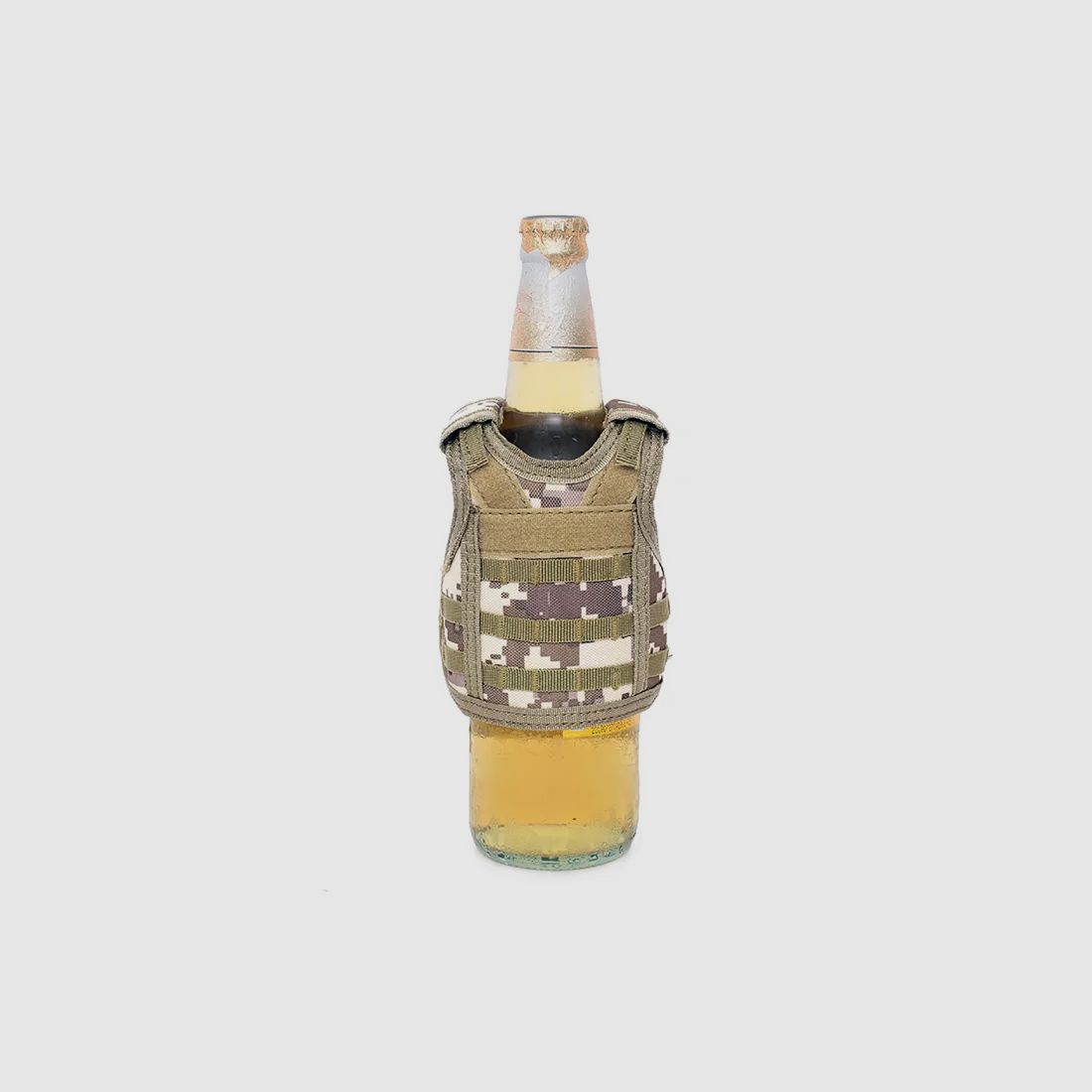 Mini Schutzweste für Bierflasche / Weinflasche / Thermosflasche - Digital-Desert