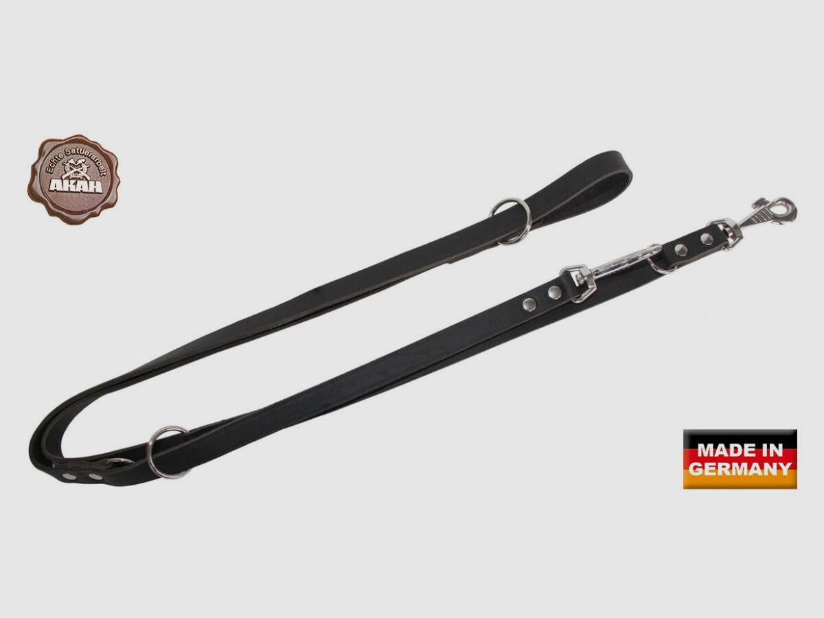 AKAH smycz policyjna z skóry siodłowej extra szeroka 20 mm