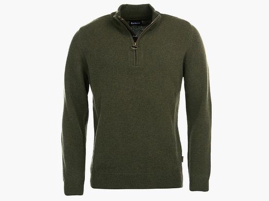 MAGLIONE BARBOUR Holden a Mezzo Zip Verde Marl
