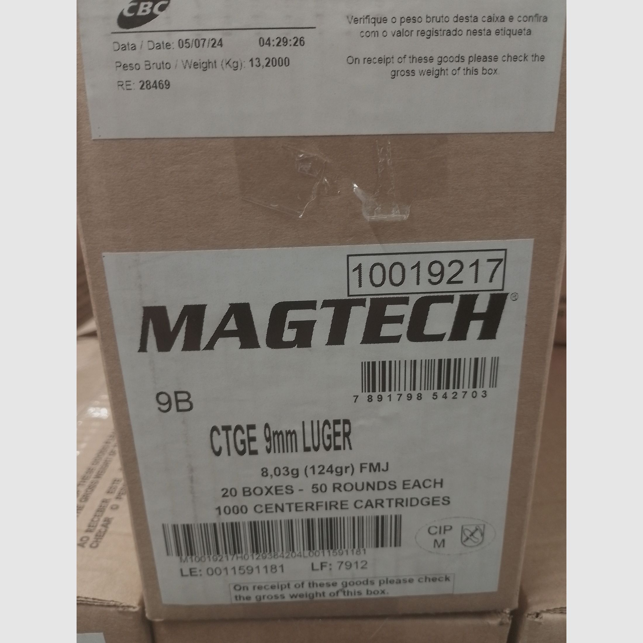 Magtech 9mm Luger, paquet de 1000 pièces