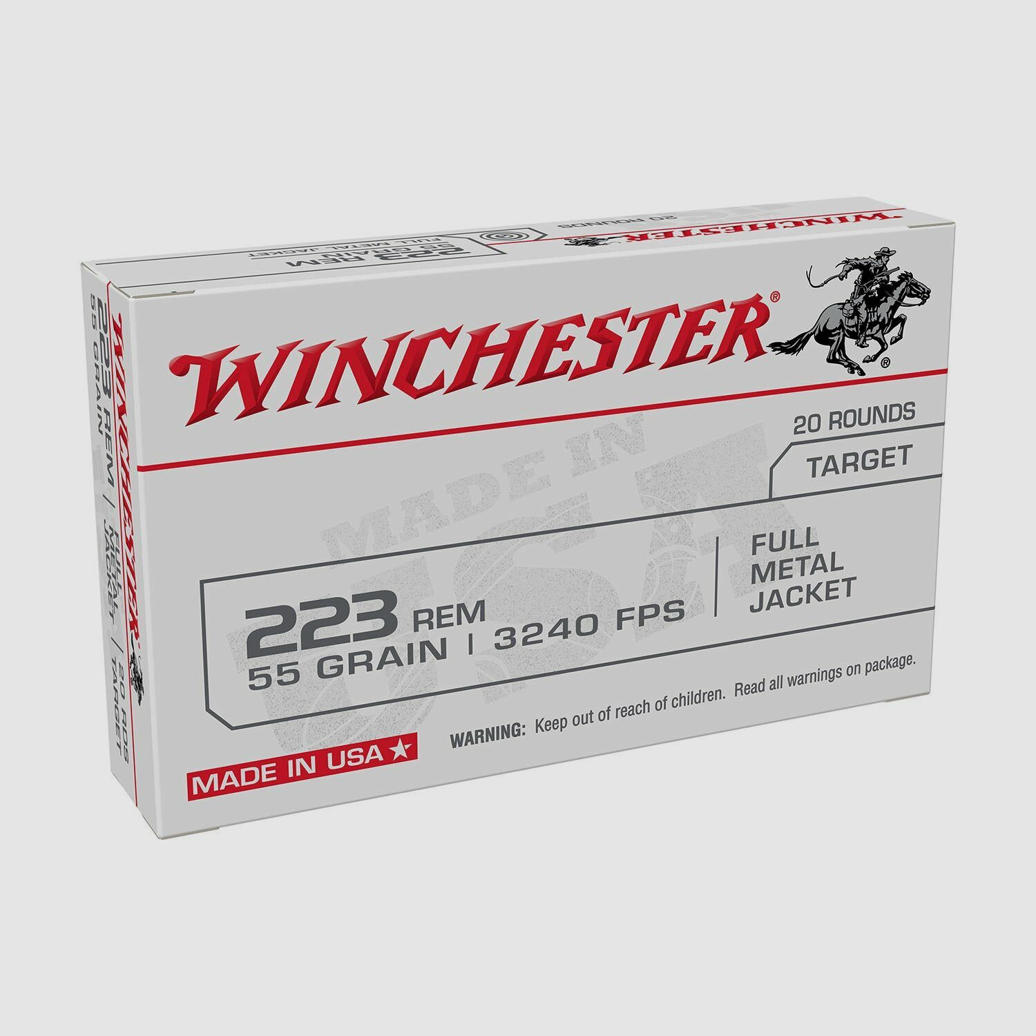 Winchester Target FMJ 55grs 1000x Patronen im Karton