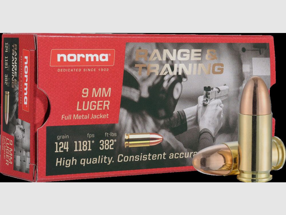 Norma 124grs FMJ Range & Training 50PZ 9mmLuger