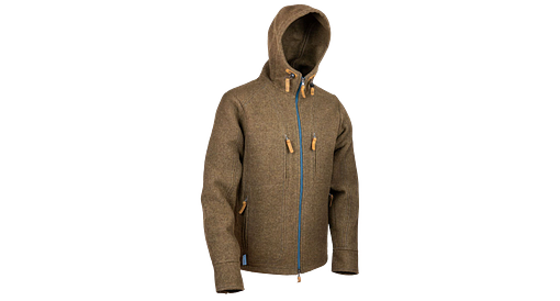 Waldkauz Lodenfleece-Hoodie "Kapuzenhuber", Cappuccino