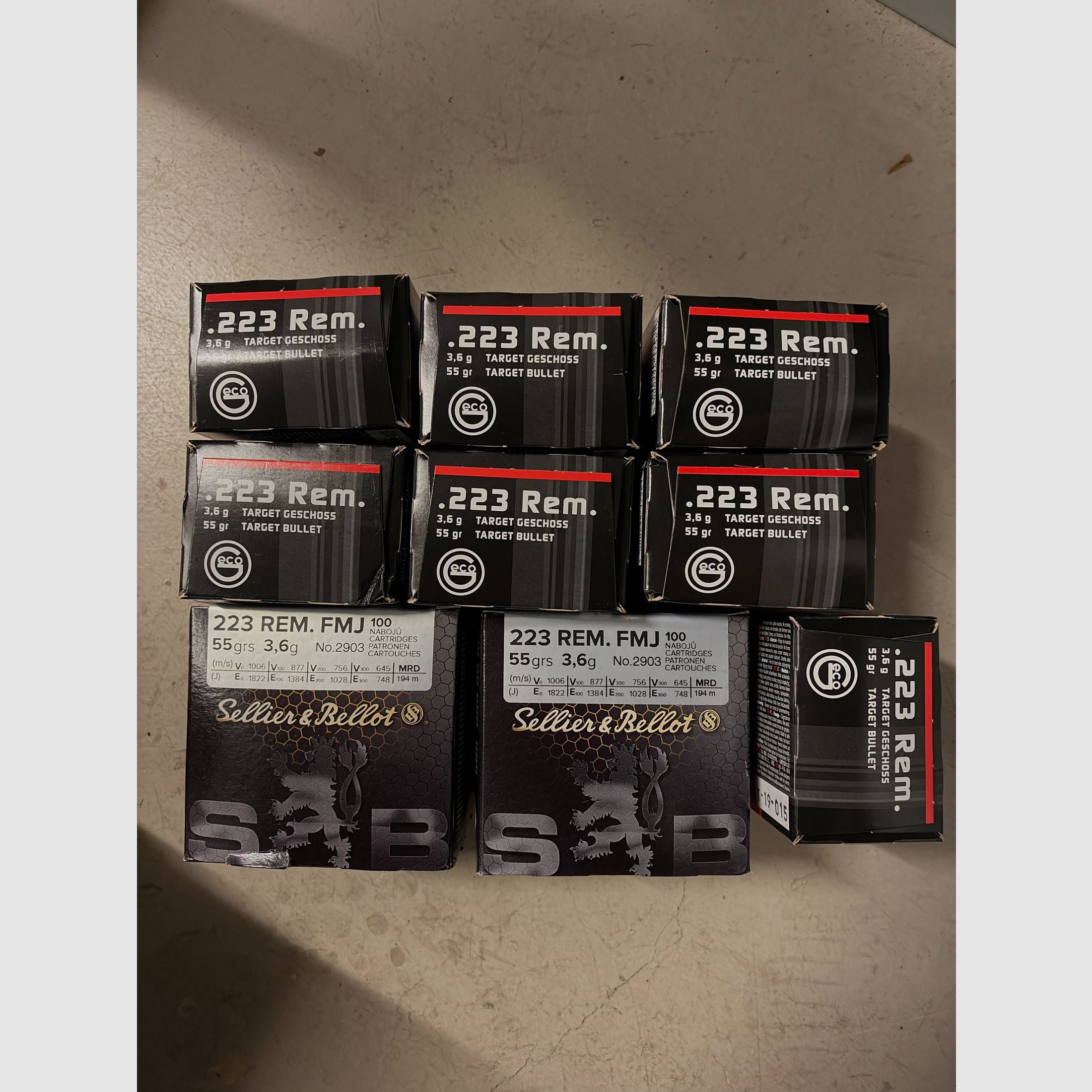 550 Schuss .223 Rem Geco und S&B