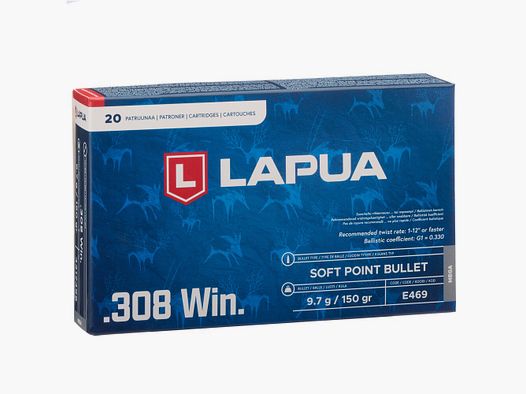 Lapua .308 Win. Mega partial coat SP 9.7g/150grs.