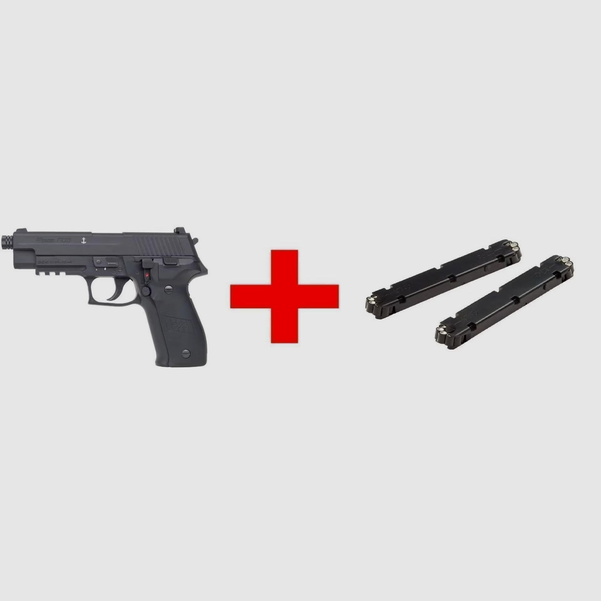 Sig Sauer P226 CO-2, met 2 extra magazijnen, Zwart, kal. 4,5mm Diabolo, 120m/s