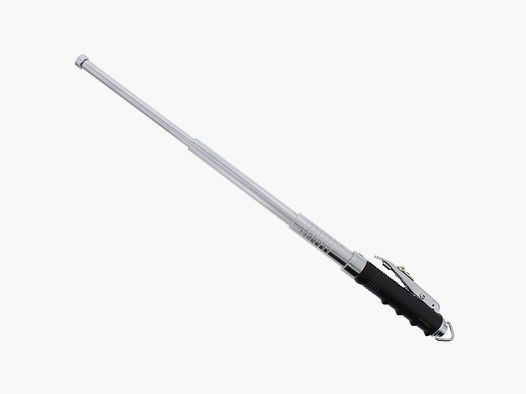 Automatik Teleskopschlagstock 19,5'' mit Gürtelholster - Silber