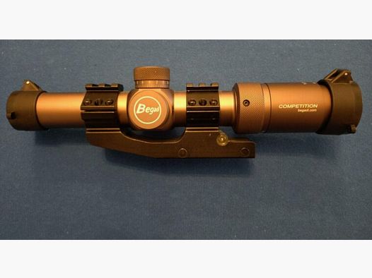 BEGADI "COMPETITION" ZIELFERNROHR 1,2 - 6 X 24 IR (Masken-Tauglich) INKL. KILLFLASH, MONTAGE & FLIPUP COVER -BRONZE GRAU