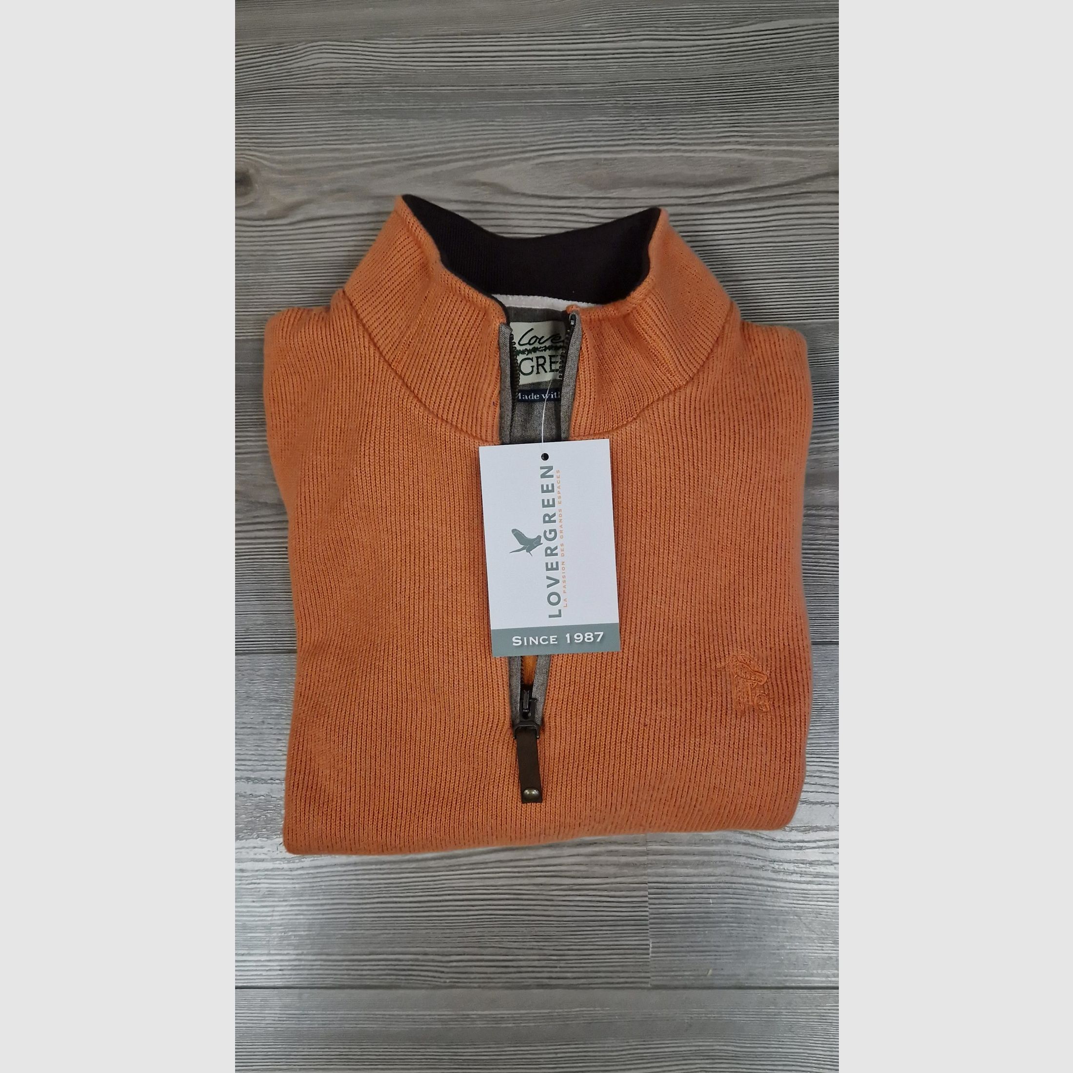 LOVERGREEN SWEAT MIT REISSVERSCHLUSS AUS WOLLE ORANGE
