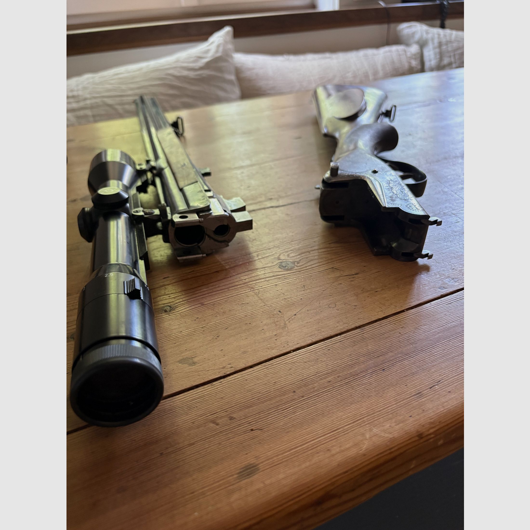 Karabin Merkel Bockbüchsflinte 7x57 R połączony z 12/70 z wymiennym zestawem strzelb 12/70