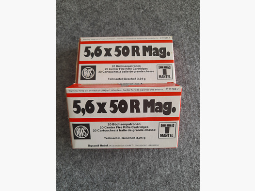 5,6 x 50 R Mag  RWS --- 40 Schuss