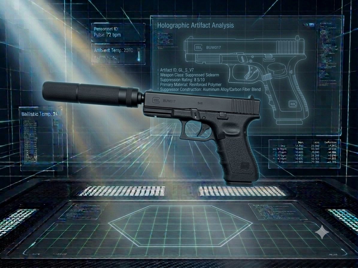 Glock 17 mit Laufgewinde Co2-Pistole Kaliber 4,5 mm Stahl BB / Diabolo Blowback (P18) + Schalldämpfer