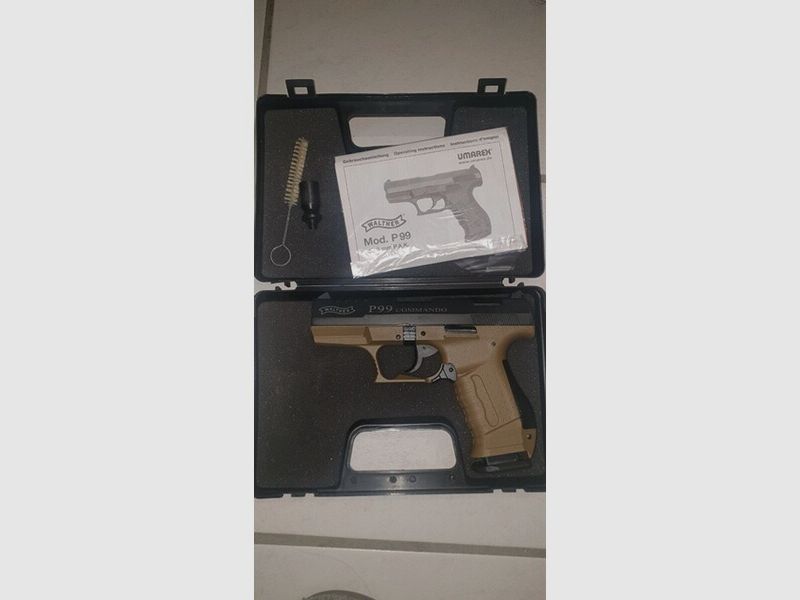 Walther P99 Commando dark earth brown Schreckschuss Pistole SRS GAS 9mm PAK Umarex P 99