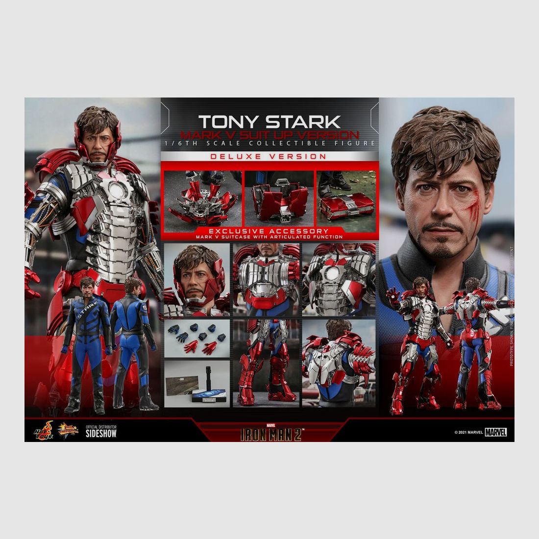 Iron Man 2 Movie Masterpiece Actionfigur 1/6 Tony Stark (Mark V Suit Up Version) Deluxe 31 cm | 43273