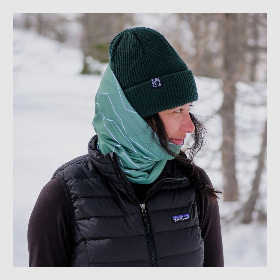 Sport Attitude Neck Gaiter Green - Breathable Fabric - Comfort and Thermal Protection, image 2 of 5