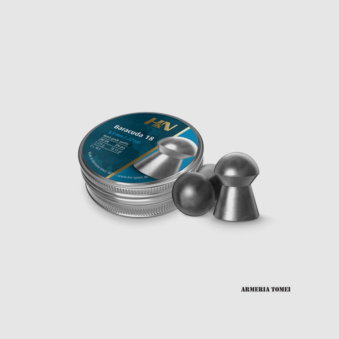BULLE AIR COMPRESSED – H&N BARACUDA 18 5.5MM / .22 CAL 1.175g 18.13gr (200pcs)