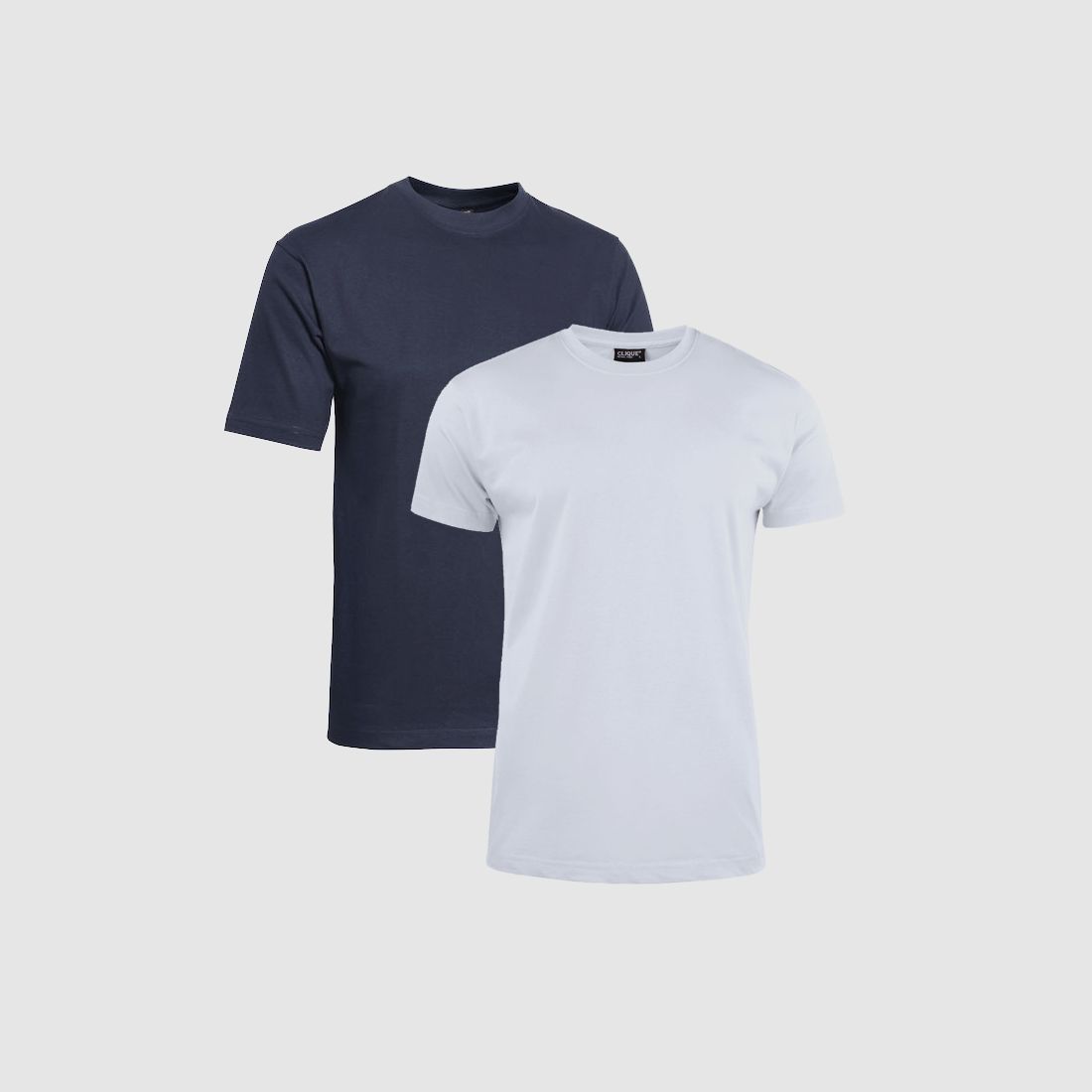 Clique T-Shirt 2er-Pack blau/weiß