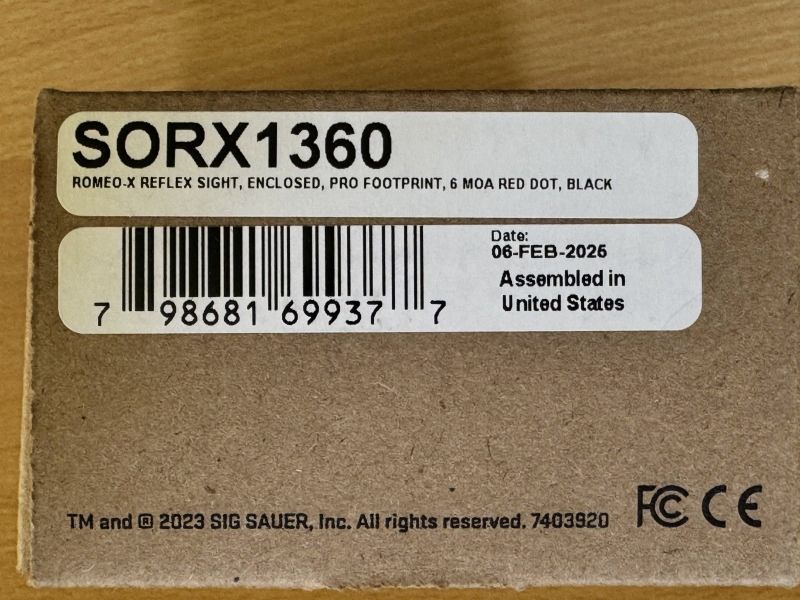 SIG SAUER ROMEO X PRO Punto Rojo Cerrado 6 MOA - absolutamente como nuevo