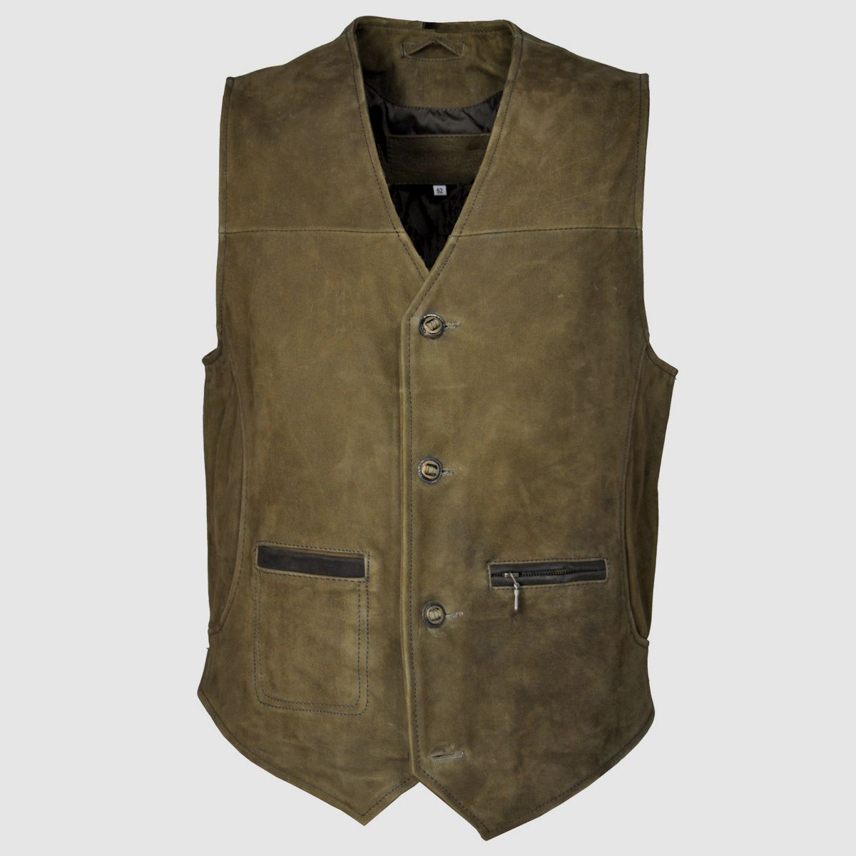 Hubertus Lederweste Trapper oliv