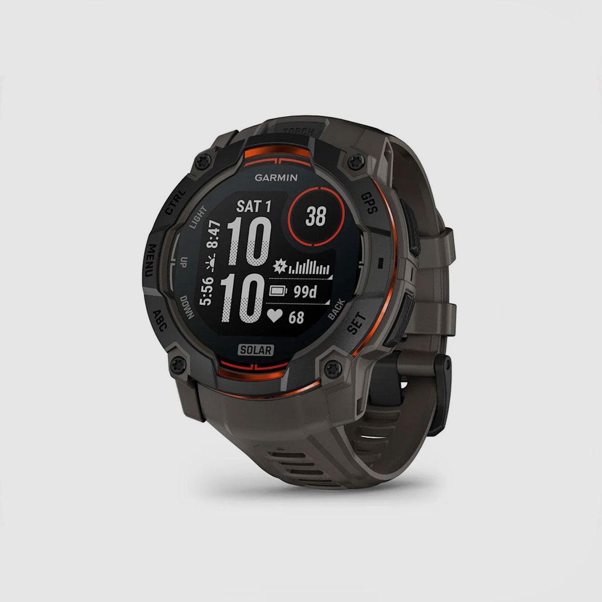 UHR – GARMIN – INSTINCT® 3 | 50MM | SOLAR | Schwarz mit Charcoal Silikonarmband, Bild 1 von 19