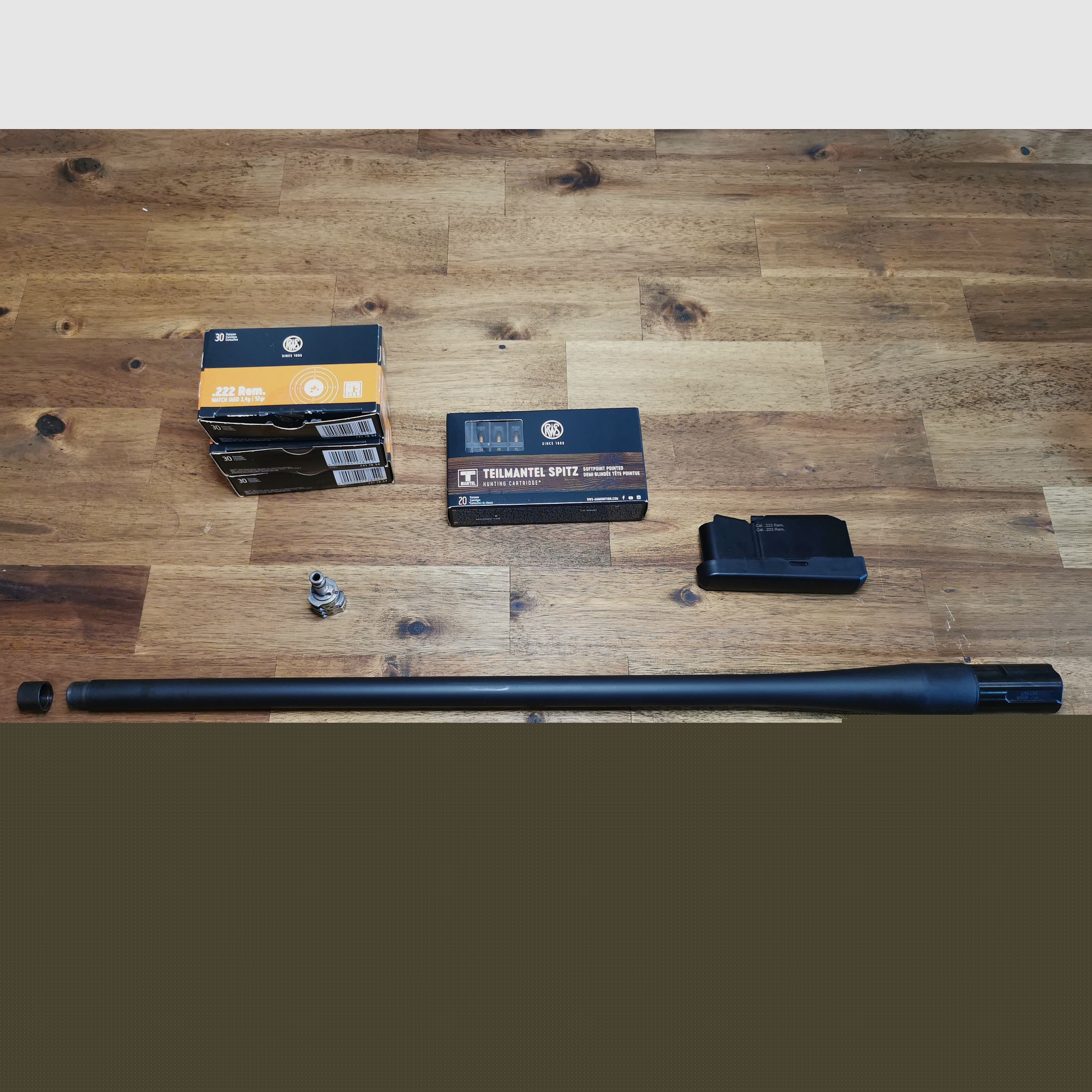 Merkel Lauf/Wechsellauf RX Helix Standard 56cm + Verschlusskopf Mini + Magazin 3 Schuss + .222 Munition (88 Stück)