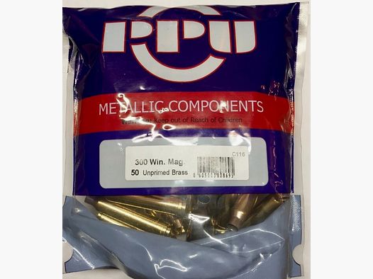 PPU Wiederladehülsen .300 Win. Mag. C-116 | Messinghülsen