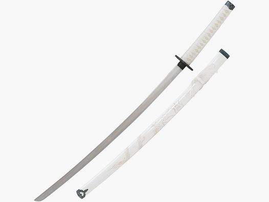 Katana Biały Smok z wzorem smoka