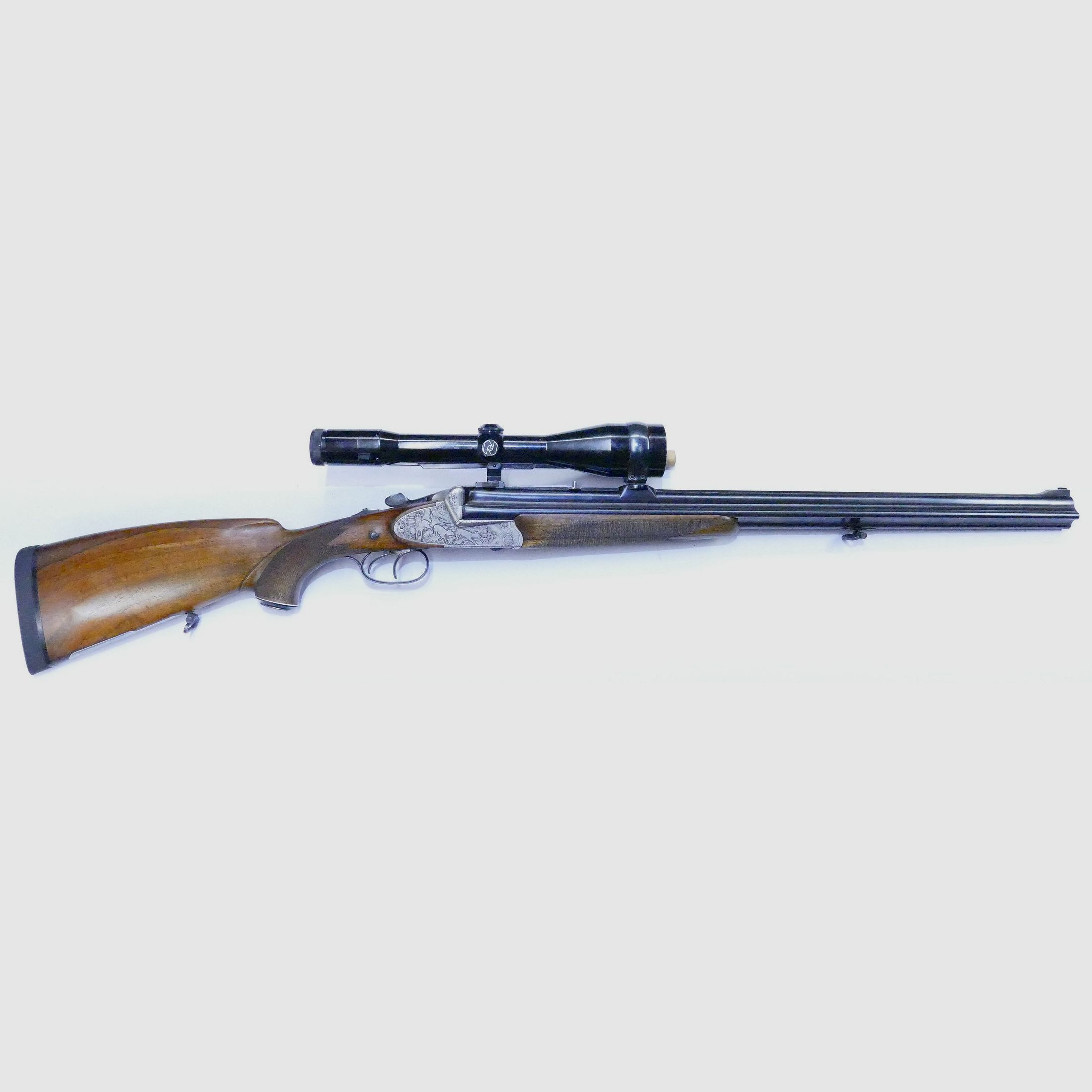 Ferlacher arma usata Fanzoj Ferlach 12/70 7x65 R .22 Hornet sovrapposta e sottoposta