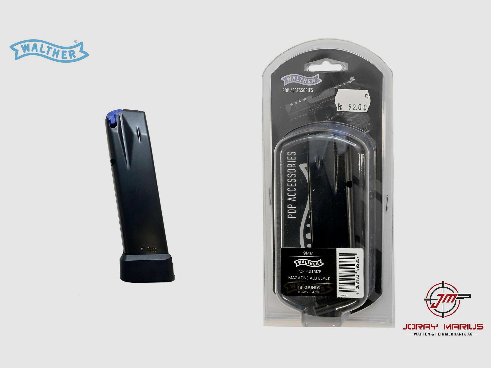 Walther PDP Pro Full Size Magazine 9mm Para, 18-round