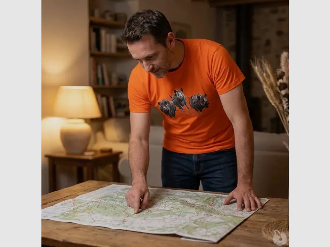 T-Shirt orange Wildschweine Bartavel®, Bild 3 von 15