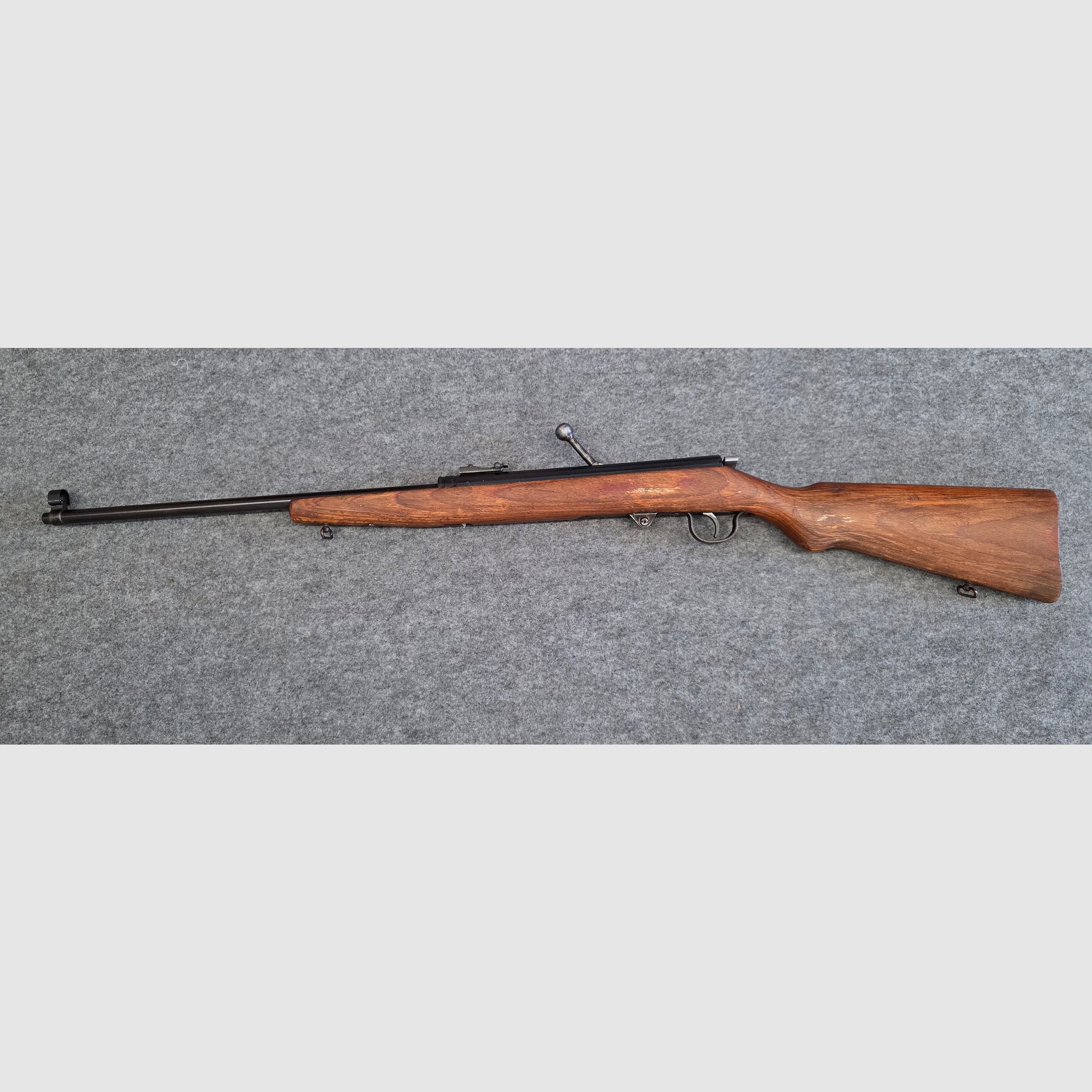 Haenel Mod. 49a met laminaatstock uit 1957 in goede staat, semi-automatic, geen 310, afbeelding 1 van 11