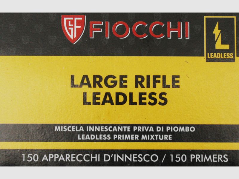 1500 St. FIOCCHI BOXER Zündhütchen LARGE RIFLE Zetapi LR L.R. 5,33MM Primer Zünder Leadless NEU 2023