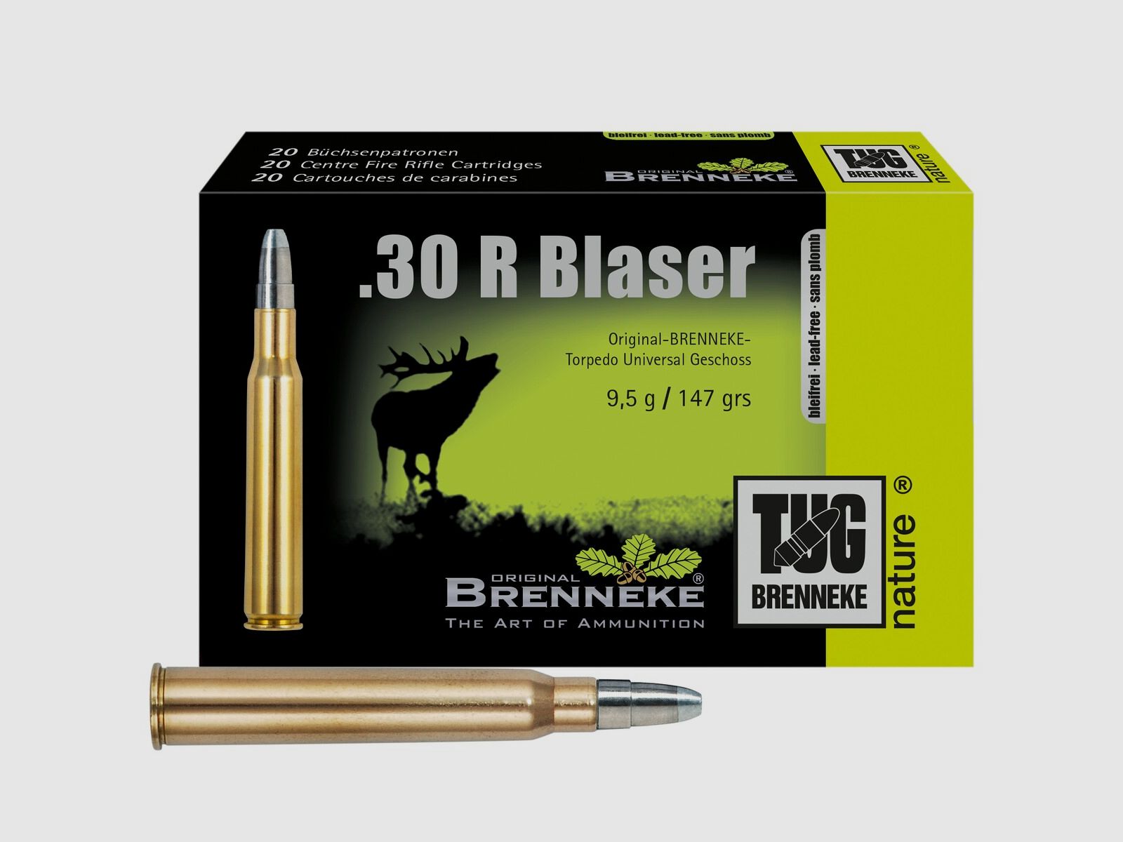 Brenneke .30 R Blaser TUG nature+ 9,5g/147grs. – 20 Stk.