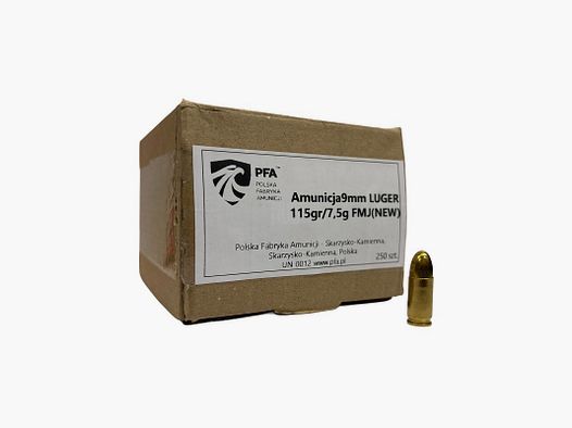 Amunicja PFA 9x19 FMJ 7,5g/115gr (250szt)