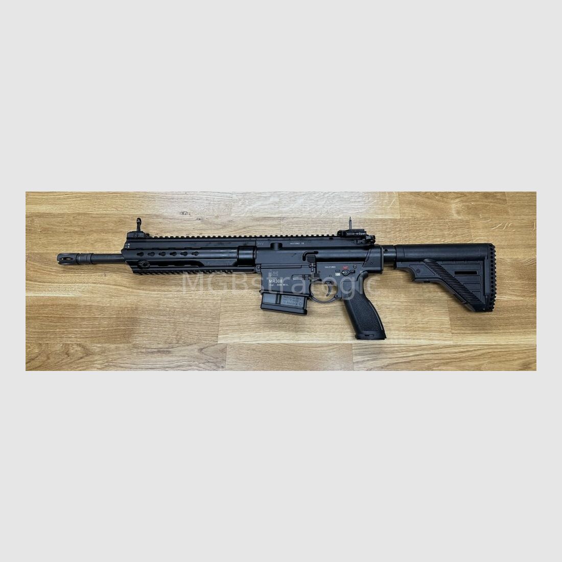 Heckler & Koch MR308 A3 13" - semi-automatic rifle .308 Win. including silencer ASE UTRA Dual 762-Short-QM2 Gen2 Cerakote black / color black - H&K MR 308 A3 - civilian version of the H&K 417 / H&K G27k