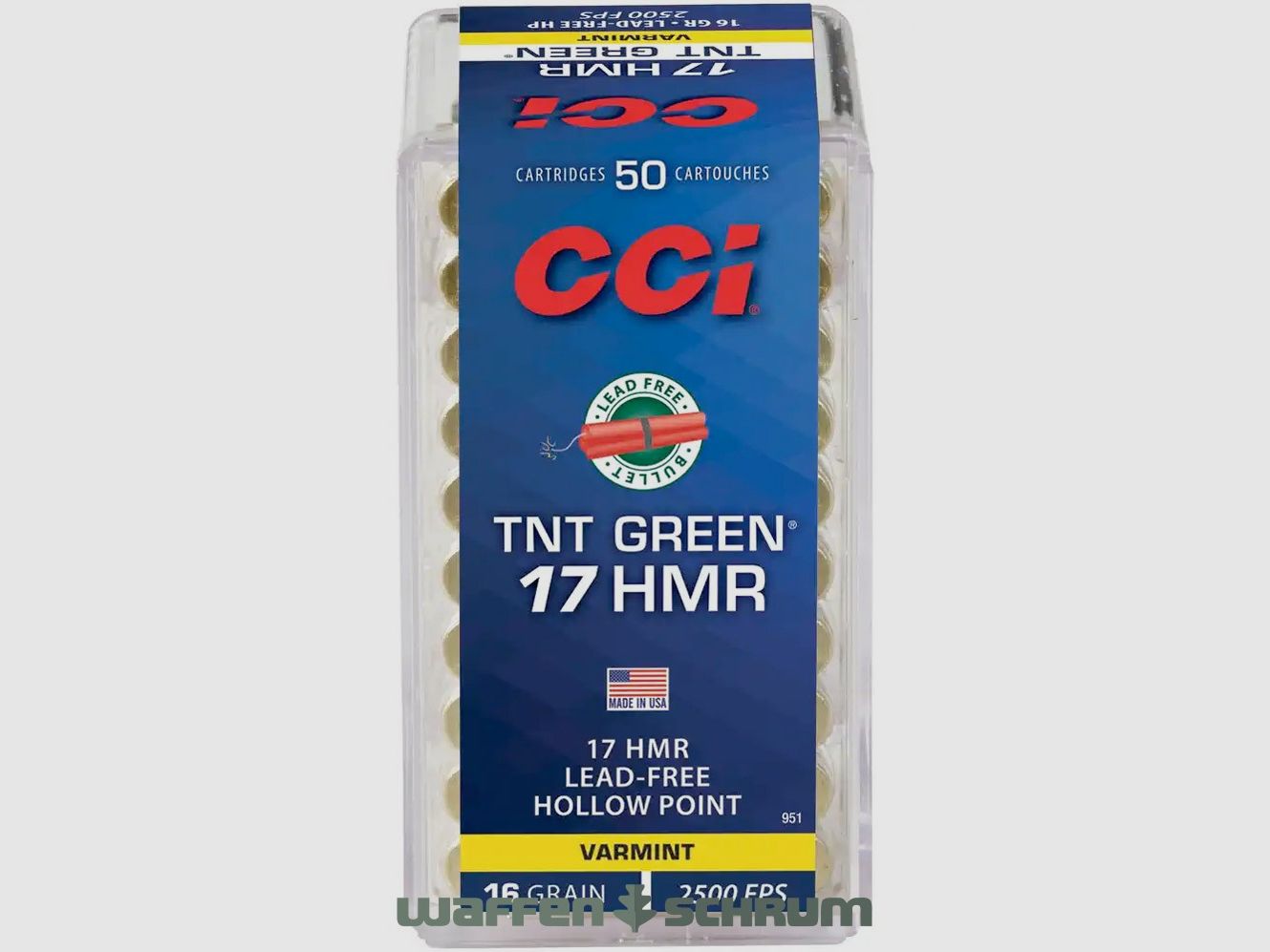 CCI TNT Green HP 16grs. - 1,0g .17HMR
