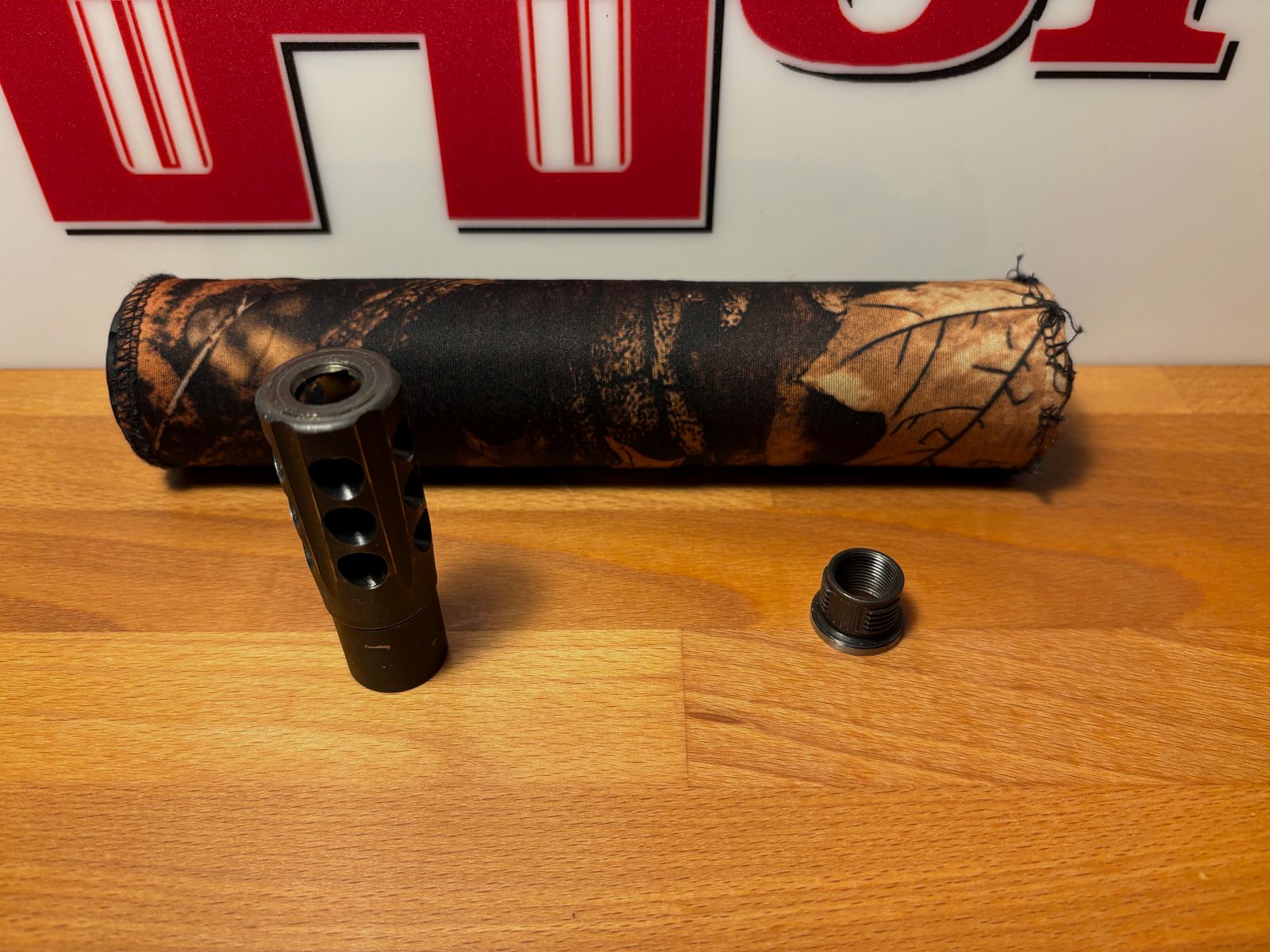 Schalldämpfer A-Tec Optima 45 OB .375 cal. mit A-lock Set Mündungsbremse und 2 Adapter!