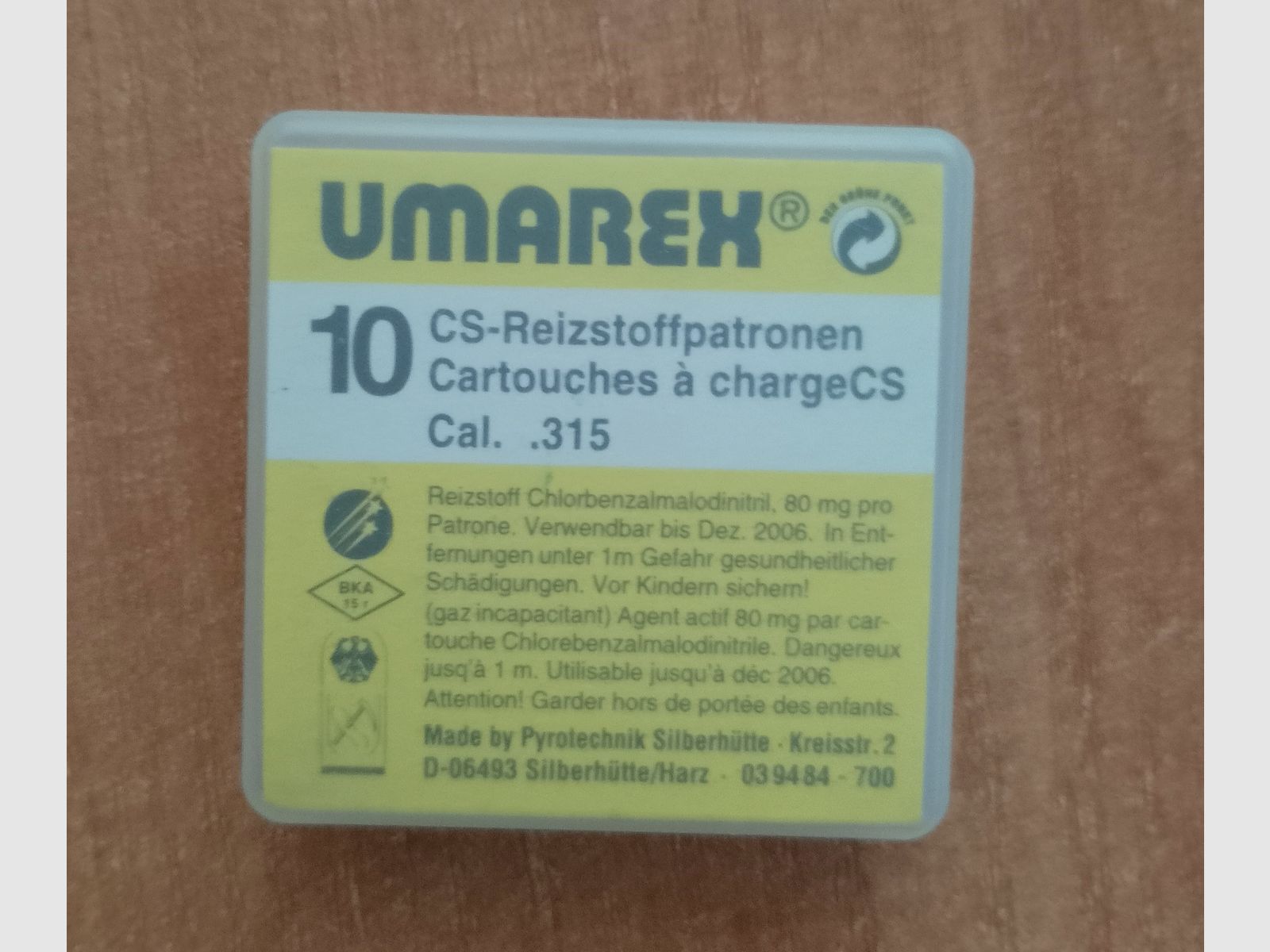 Umarex CS Gaspatronen Kal. 315 mm Knall