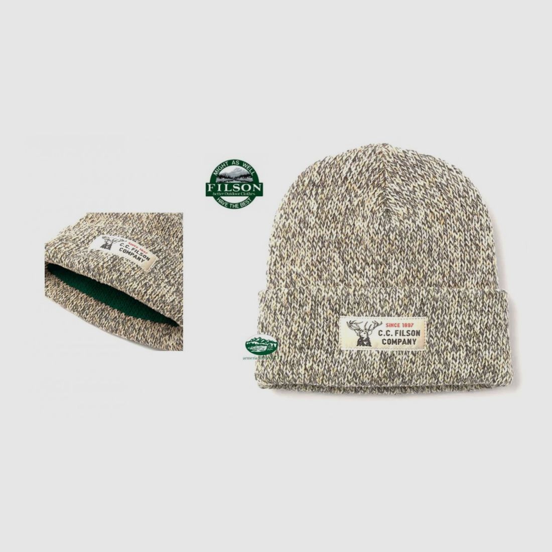 FiLSON Beanie Mütze Ragg grau-anthrazit meliert