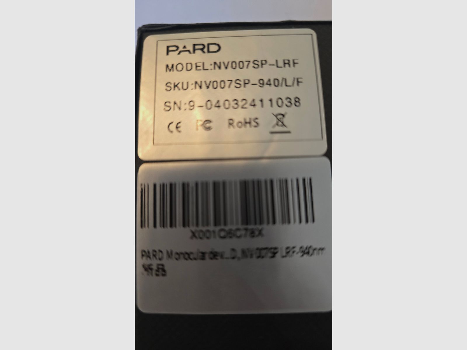 PARD NV007SP dispositif de vision nocturne 940 nm avec accessoires