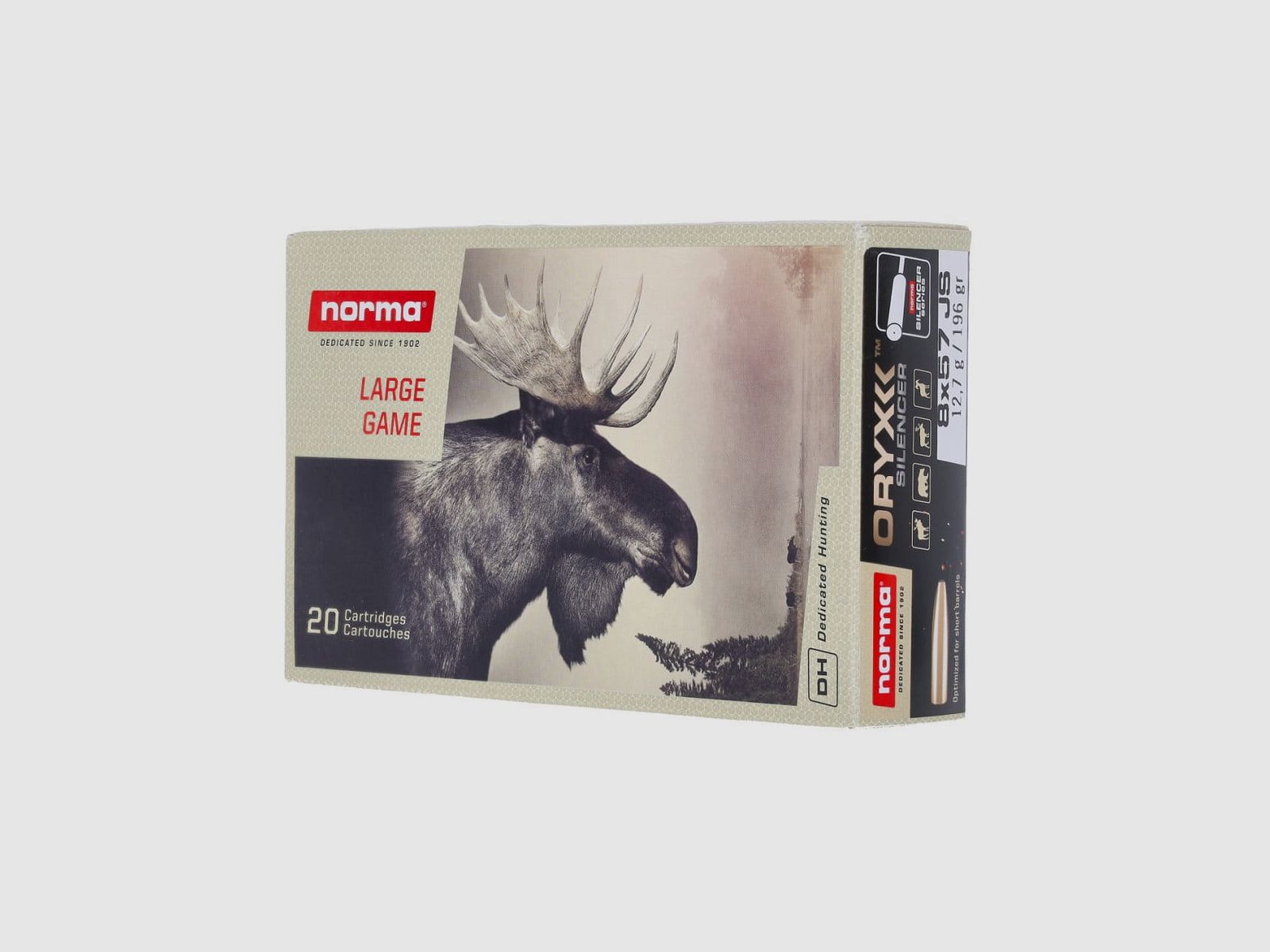 Norma 8x57 JS ORYX Silencieux 196 gr. - 20 pcs.