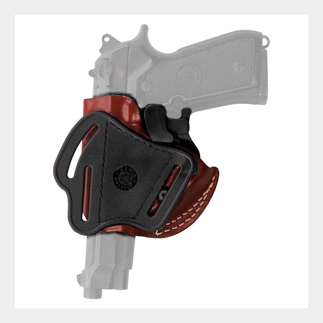 Techno-Loop-Holster mit Sicherung Glock 17/18/22/31/37/19/19X/23/25/29/30/32/36/38/45, S&W M&amp;P Braun Linkshänder