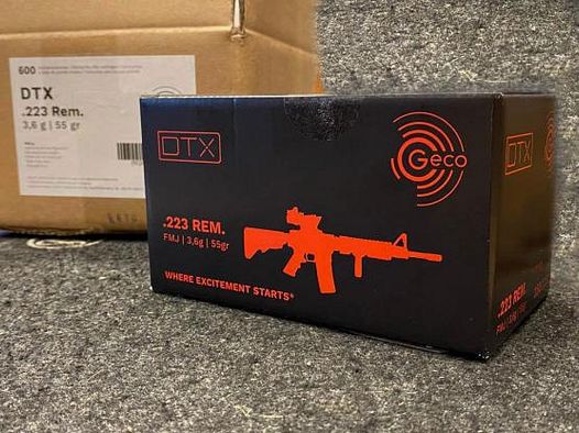Geco .223 Rem 3,6g 55grs DTX 150 Schuß