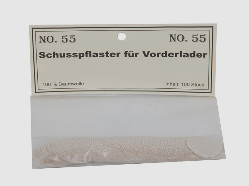 Match Schusspflaster fĂĽr Vorderlader 0,31 mm Kaliber .36 - .41