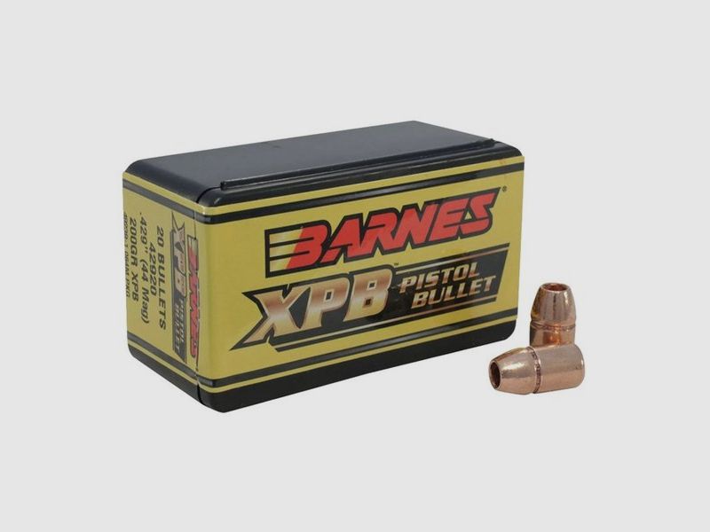 BARNES BULLETS CALIBER PISTOL BARNES BULLETS XPB 44 CAL (0.429″) FLAT BASE 200GR 20/BOX