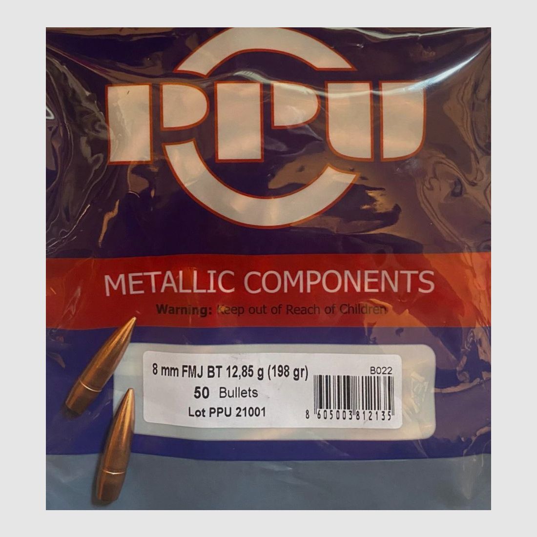 PPU Bullets 8mm (.323) - 198 Grain / PPU 36-01200 #B-022